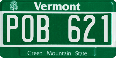 VT license plate POB621