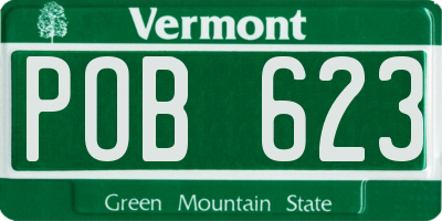 VT license plate POB623