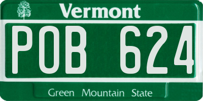 VT license plate POB624