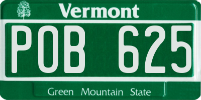 VT license plate POB625