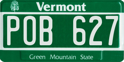 VT license plate POB627