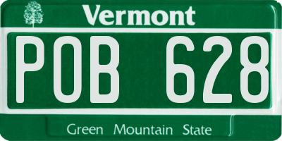 VT license plate POB628