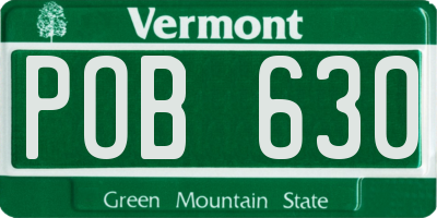 VT license plate POB630