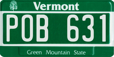 VT license plate POB631