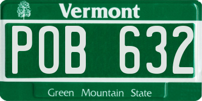 VT license plate POB632