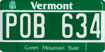 VT license plate POB634