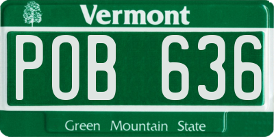 VT license plate POB636