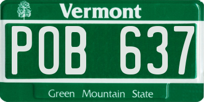 VT license plate POB637