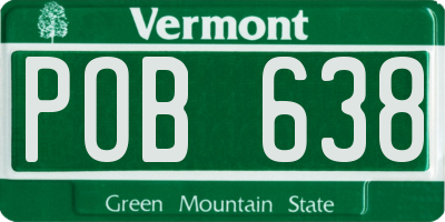 VT license plate POB638