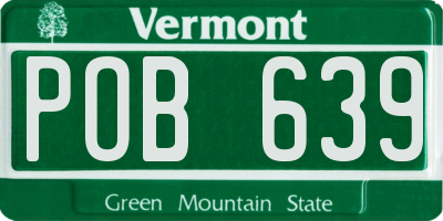 VT license plate POB639