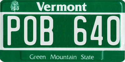 VT license plate POB640
