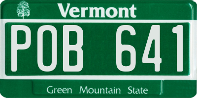 VT license plate POB641