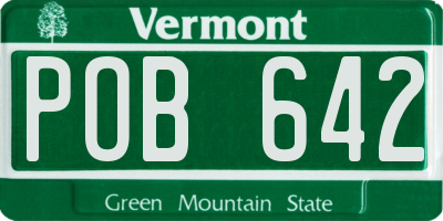 VT license plate POB642