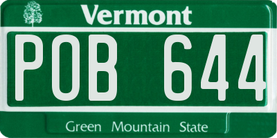 VT license plate POB644