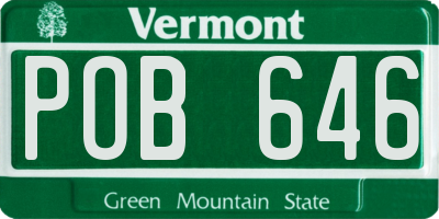 VT license plate POB646