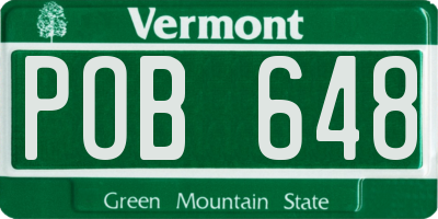 VT license plate POB648