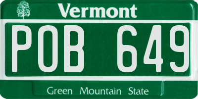 VT license plate POB649