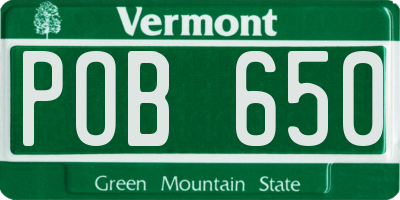 VT license plate POB650