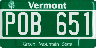 VT license plate POB651