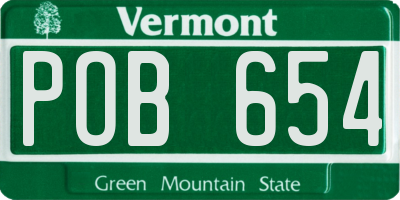 VT license plate POB654