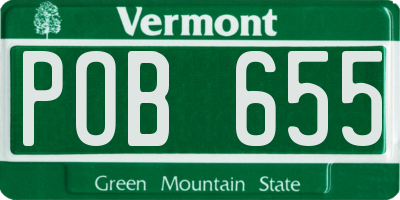 VT license plate POB655