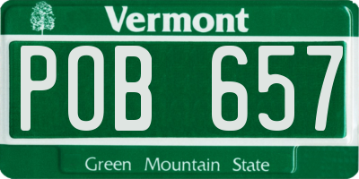 VT license plate POB657