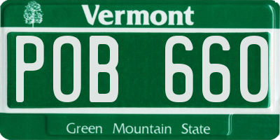VT license plate POB660