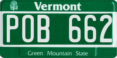 VT license plate POB662