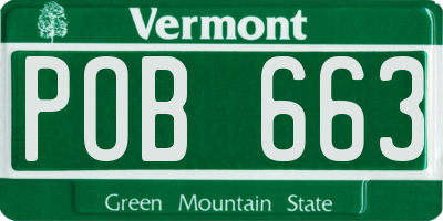 VT license plate POB663