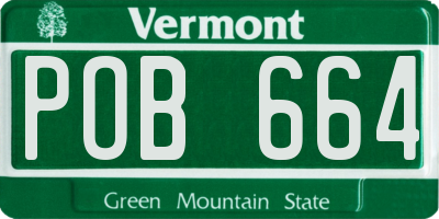 VT license plate POB664