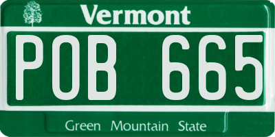 VT license plate POB665