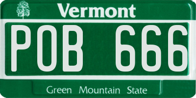VT license plate POB666