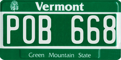 VT license plate POB668