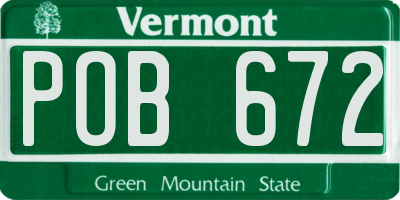 VT license plate POB672