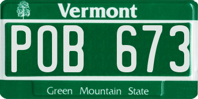 VT license plate POB673