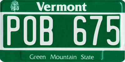 VT license plate POB675