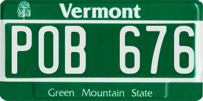 VT license plate POB676