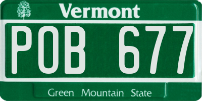 VT license plate POB677