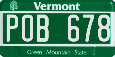 VT license plate POB678