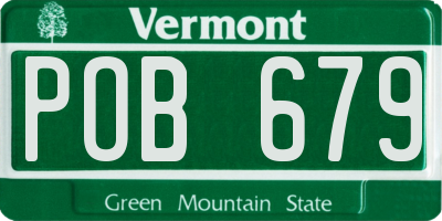 VT license plate POB679