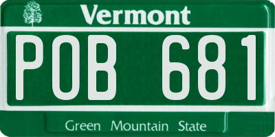 VT license plate POB681