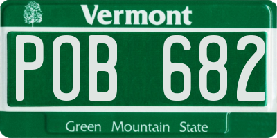 VT license plate POB682