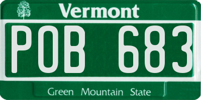 VT license plate POB683
