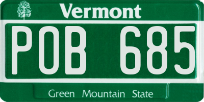 VT license plate POB685