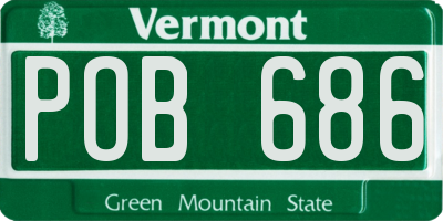 VT license plate POB686