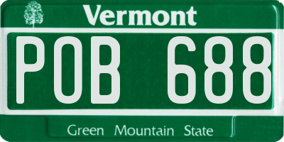VT license plate POB688
