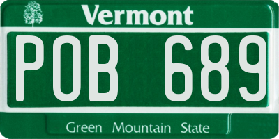 VT license plate POB689