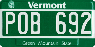 VT license plate POB692