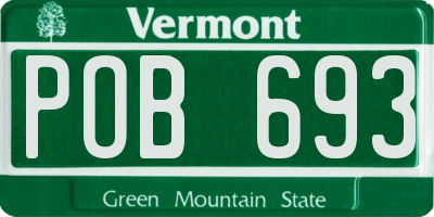 VT license plate POB693