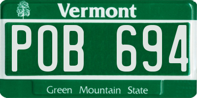 VT license plate POB694
